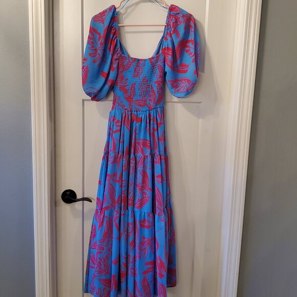 Flying Tomato Floral Print Stretch Smock Back Dress-Sz Small - Picture 3 of 9